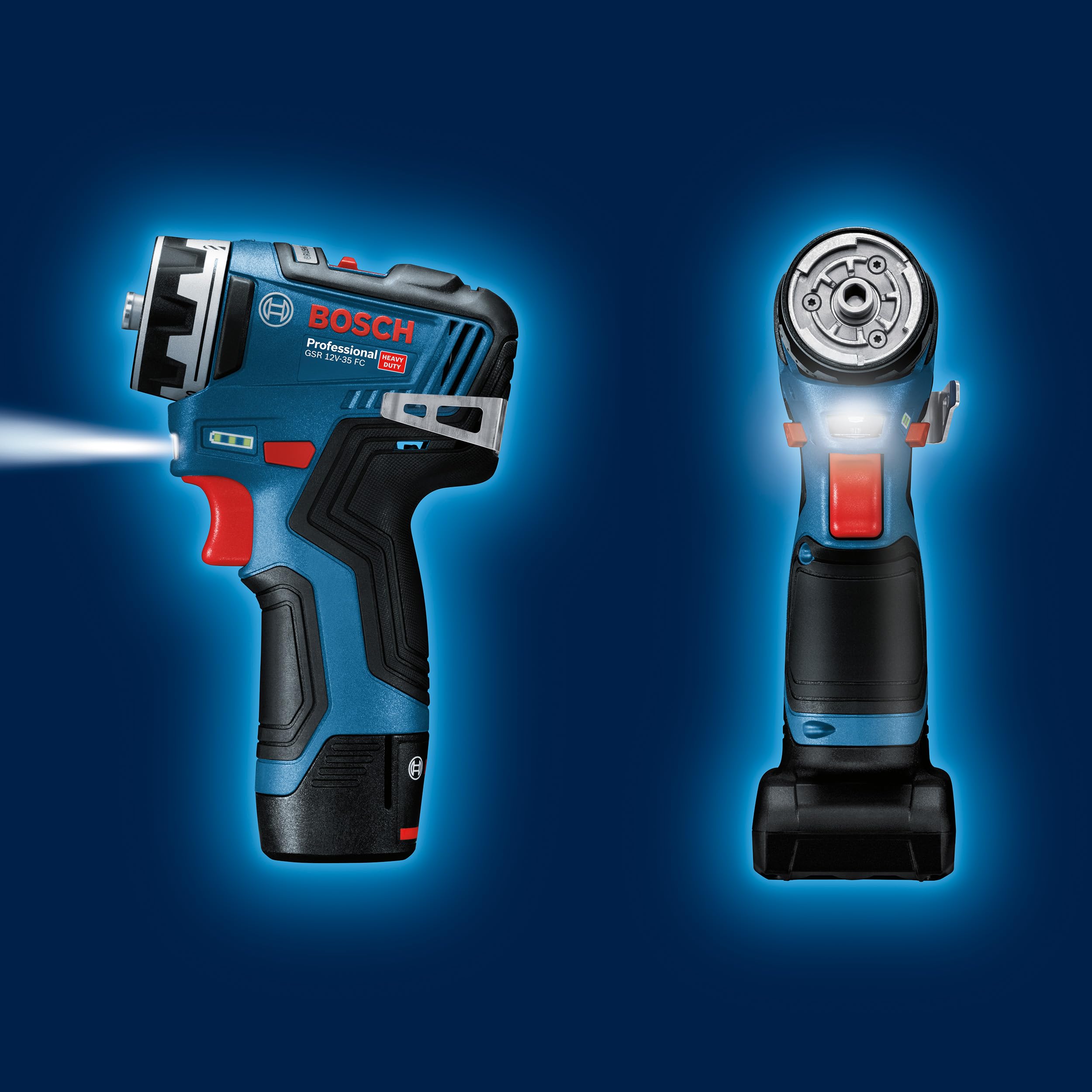 Bosch Professional 12V System GSR 12V-35 FC Cordless Drill, including 4 x FlexiClick Attachments, 2 x 3.0 Ah Battery, GAL 12V-40 Quick Charger, in L-BOXX 102 – FlexiClick System