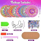 Jovicos Diamond Painting Coaster Kit for Kids 8 Pc 5D Mandala Craft Set view 3
