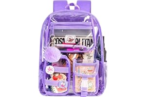 WZLVO Clear Backpack, Heavy Duty Transparent Bookbag for Women and Men