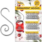 Leafeon 120 Pack Christmas Ornament Hooks &ndash; Perfect Ornaments Hooks for Christmas Tree Decoration &ndash; Silver S-Shaped Christmas Ornament Hangers