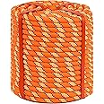 Double Braid Arborist Rope Orange(1/2 in x 150 ft) Arborist Rigging Polyester Rope - 48 Strand Rope Swing for Tree Bull Rope for Outdoor, Climbing, Swing, Sailing