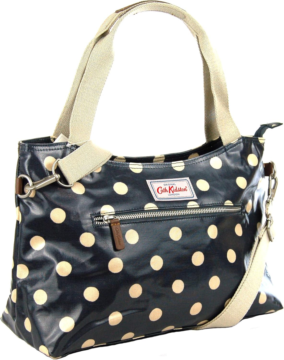 Cath Kidston Button Spot Shoulder Zipped Oilcloth Bag with Removable