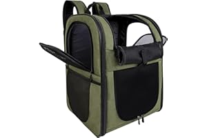 Apollo Walker Pet Carrier Backpack for Large/Small Cats and Dogs, Puppies, Safety Features and Cushion Back Support for Travel, Hiking, Outdoor Use (Green)