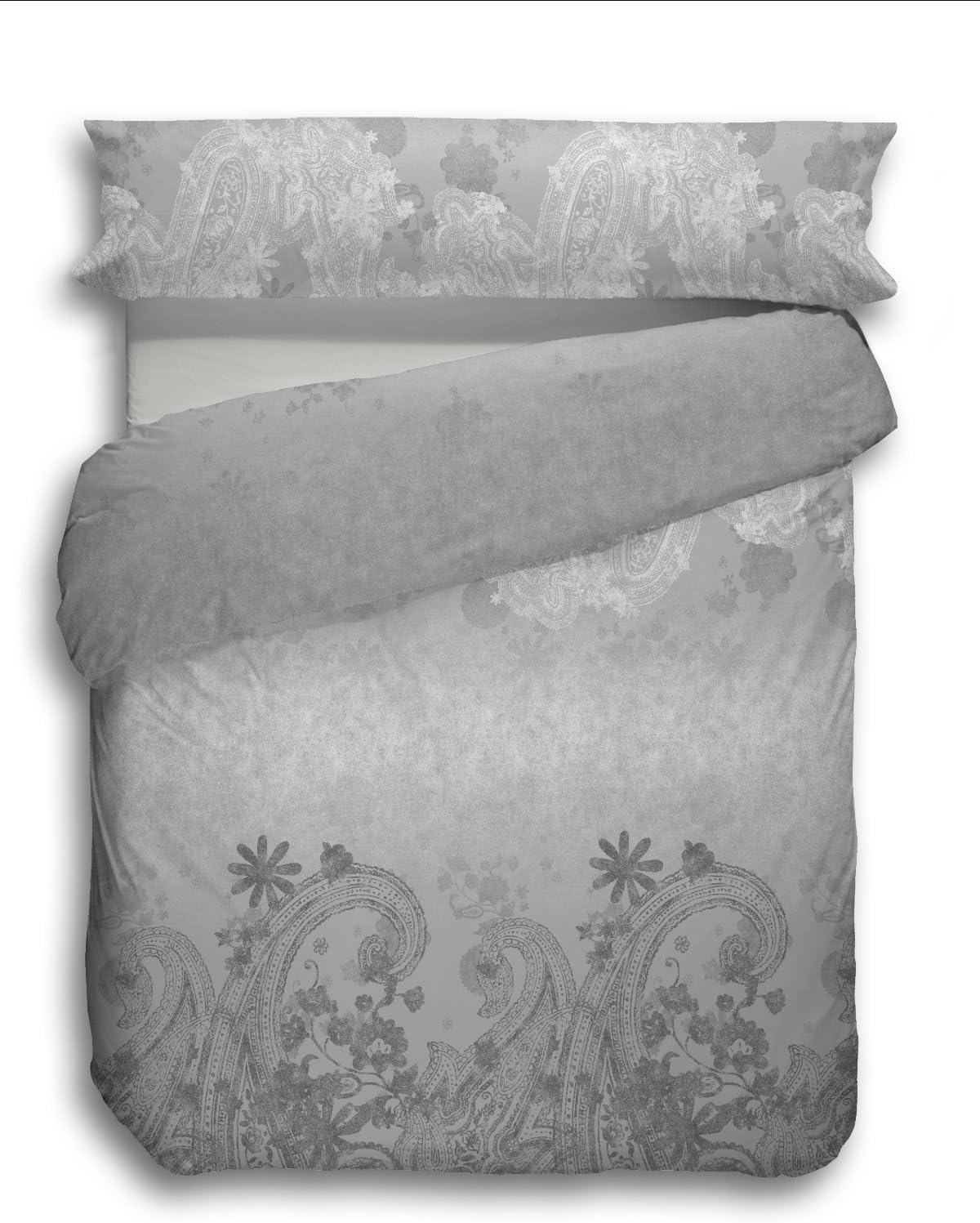 Stilia Naturcare 3-Piece Duvet Cover Set, Avila, Grey, 150 cm