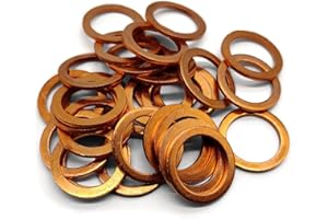 NACX M16 Flat Washer Copper Sealing Ring, 16mm ID 22mm OD 1.5mm Thickness Metric Sealing Gasket, 30 Pieces
