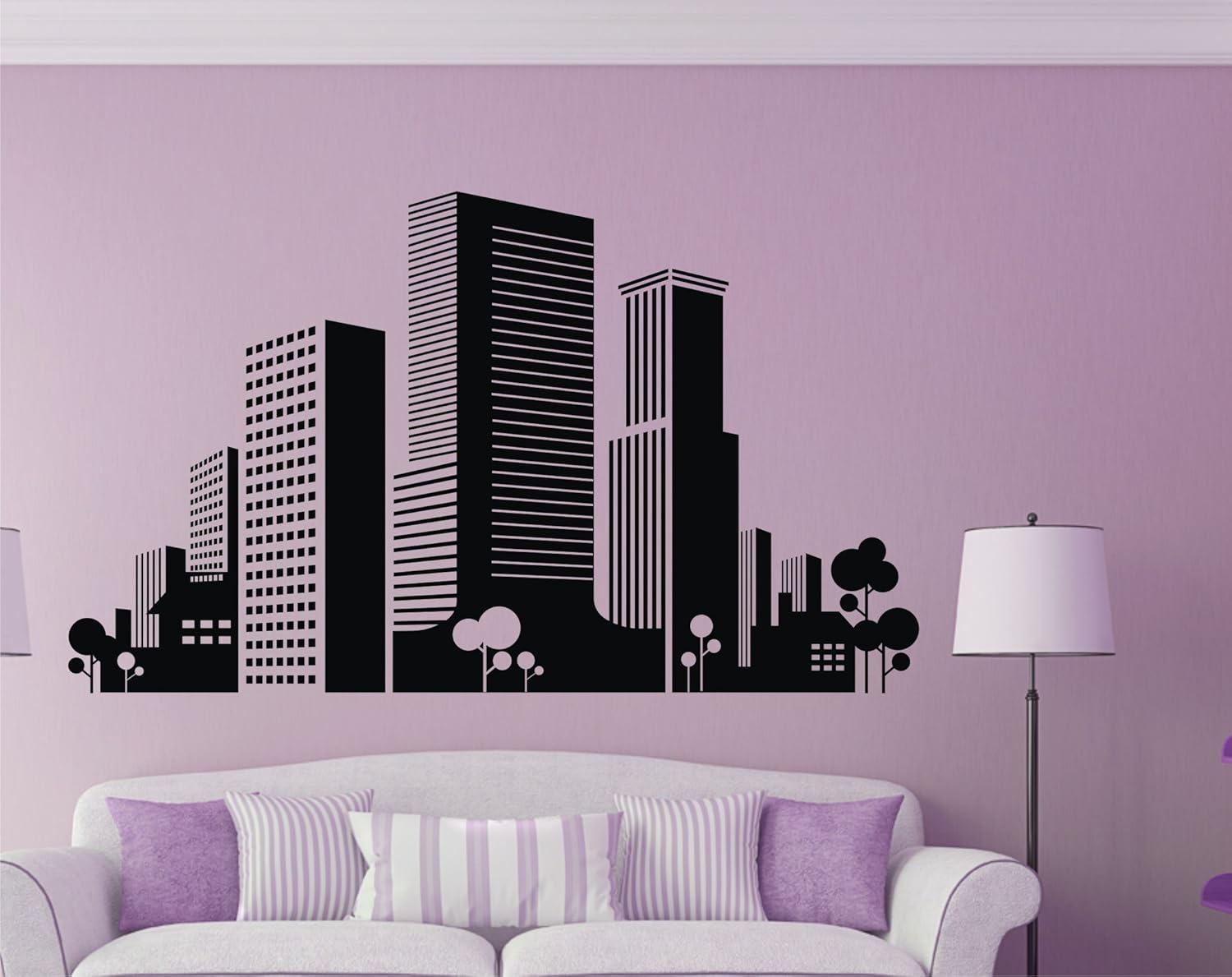 Wall Sticker Urban City Buildings Wall Decal and Sticker Size(100*59)cm