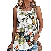 CHICGAL Womens Summer Tank Tops Sleeveless T Shirt Casual Loose Fit Tunic Blouses