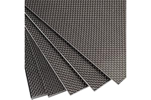 FANCYWING 100X250X1.0MM 1.5MM 2.0MM 2.5MM 3.0MM 3.5MM 4.0MM 5.0MM 6.0MM Carbon Fiber Sheet 100% 3K Carbon Fiber Laminate Plate Plain Weave Panel Sheet 2.5MM Thickness(Glossy Surface)