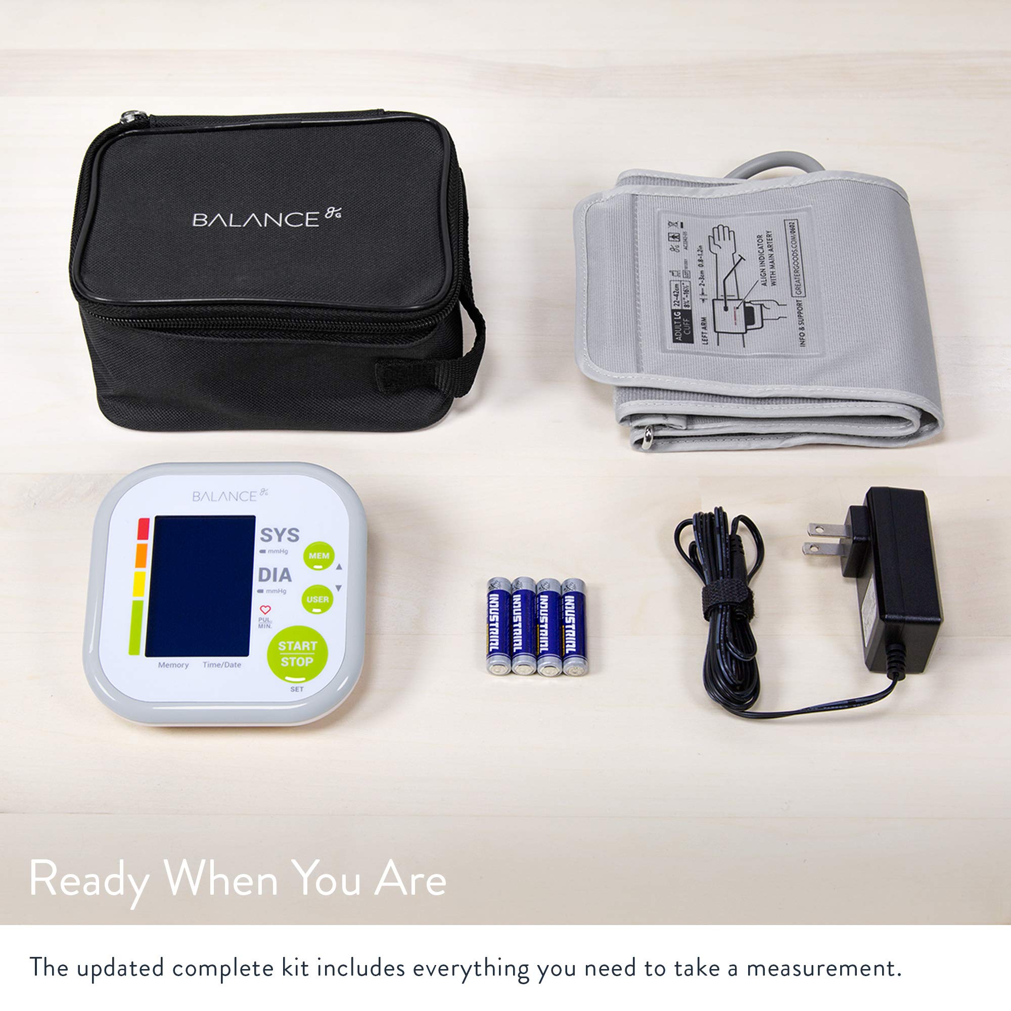 Greater Goods Blood Pressure Monitor Cuff Kit by Balance, Digital BP Meter with Large Display