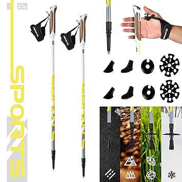 Msports Nordic Walking Stöcke Premium - hochwertige Qualität - Superleicht - auswählbar mit Tragetasche - Walking Sticks