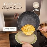 nuovva Non Stick Saute Pan 28cm Induction with Lid Marble Coating view 7