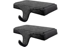 Lulu Decor Black Christmas Stocking Holders for Mantle set of 2 - Heavy Cast Iron Weighted Strong & Sturdy - Low Profile Flat Base Stocking Hooks, Simple Design for Mantle Decor Weighs 1 lb 10 oz each