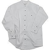 Lee Valley, Ireland Men's Comfort Cotton Grandfather Shirt FL18 Navy and White Stripe