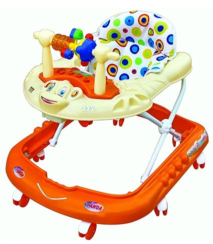 Goyals Monkey Baby Walker - Music & Light Function With Adjustable Height (Orange)