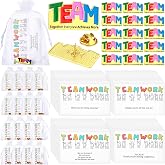Landical 48 Pcs Team Pins Employee Appreciation Gifts Bulk Thank You Cards | Motivational Gold Team Lapel Pin with Teamwork Card for Employee Coworkers Recognition Teachers Nurse Teammate Building Gifts