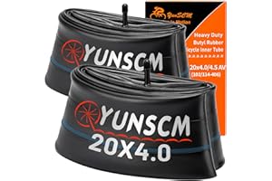 YUNSCM 2-PCS 20 X 4.0 Heavy Duty E-Bike Tire Tubes 20x4.0/4.5 Schrader Valve (102/114-406) Inner Tubes Compatible with 20 x 4