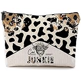 Yomisex western cow print pouch pencil bag makeup bag Stuff, Cow Junkie Cows Gifts for women, Cow makeup bags accessories cosmetic bags