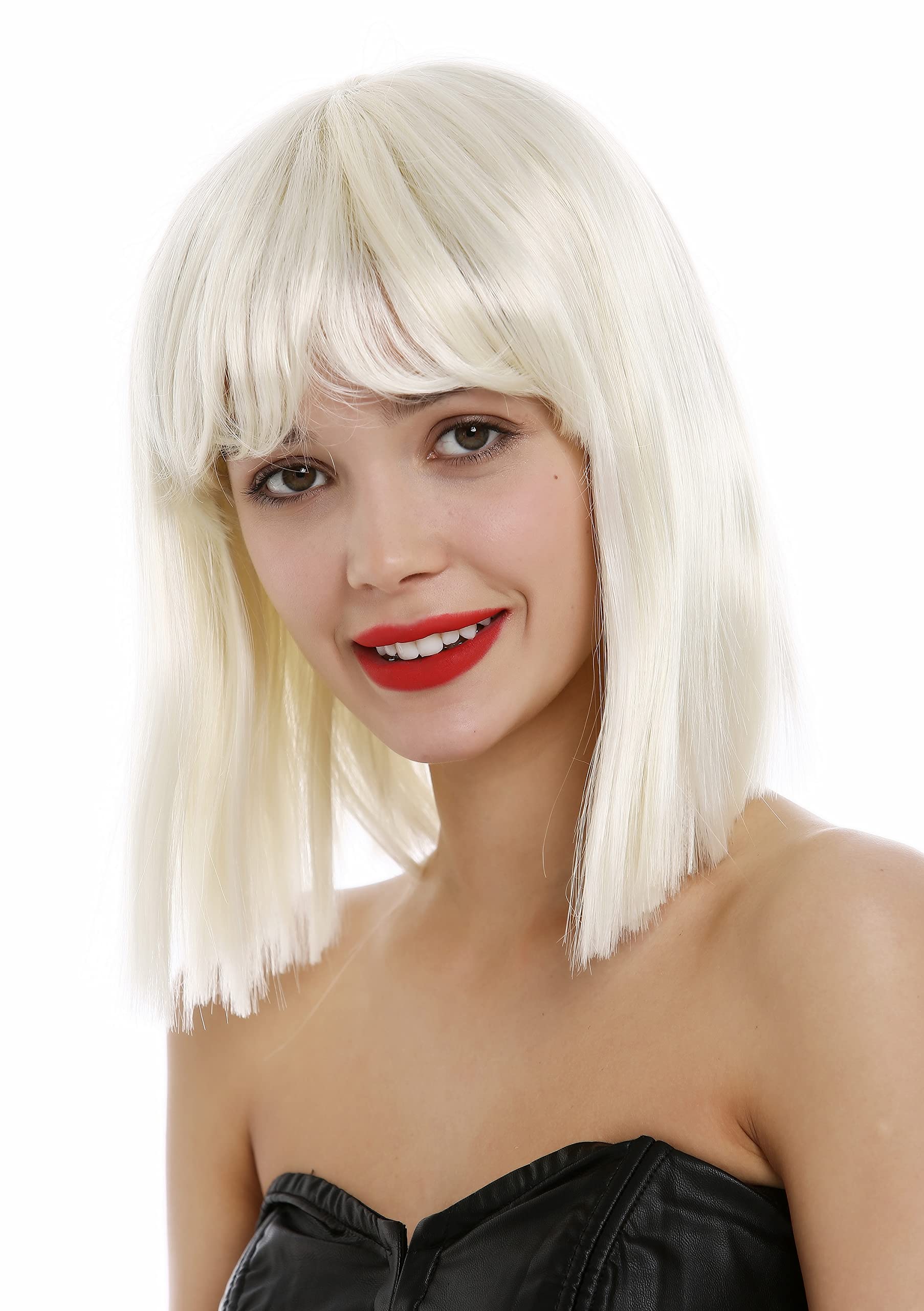 WIG ME UP - VK-10-498 Longbob Lady Wig shoulder-length medium long sleek white blond platinum hair bangs