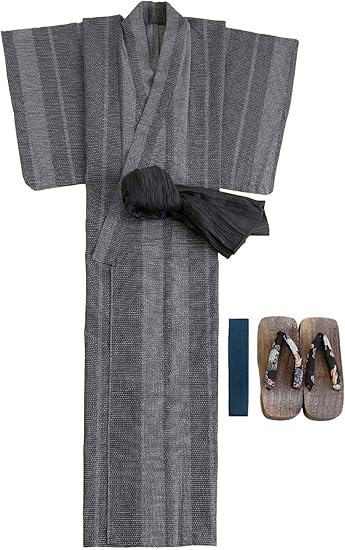Amazon キョウエツ 浴衣セット 伊達男 A 4点セット 浴衣 帯 下駄 腰紐 メンズ 浴衣 通販