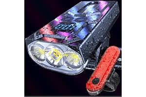Victagen Super Bright Bike Lights 8000 Lumen for Night Riding, Super Bright 3 LED Lights for Bike/Bicycle Headlight with High Beam & Low Beam TypeC Rechargeable, Free Taillights