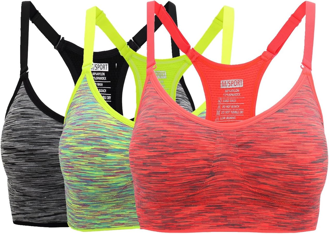 Henny Rue Women's Comfort Sports Bra Low Support Workout Yoga Bras