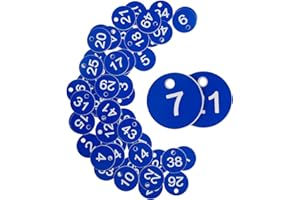 StayMax Plastic ID Number Tags Engraved Tags Key Tags Without Key Rings (1-100, Blue)