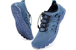 Josaywin Water Shoes for Men Quick Dry Wide Toe Aqua Shoes Adjustable Barefoot Sock for Swim Beach River Pool Surf