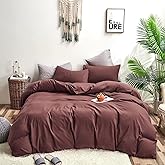 Houseri Brick Red Comforter Set Queen Purplish Red Bedding Queen Women Brick Color Vintage Bedding Comforter Sets Plum Teen Girls Dark Purple Comforter Quilt Soft Solid Color Brown Red Bed Quilt Queen