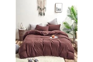 Houseri Brick Red Comforter Set Queen Purplish Red Bedding Queen Women Brick Color Vintage Bedding Comforter Sets Plum Teen Girls Dark Purple Comforter Quilt Soft Solid Color Brown Red Bed Quilt Queen