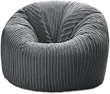 Beautiful Beanbags Childrens Jumbo Cord Beanbag Chair Grey Ready Filled