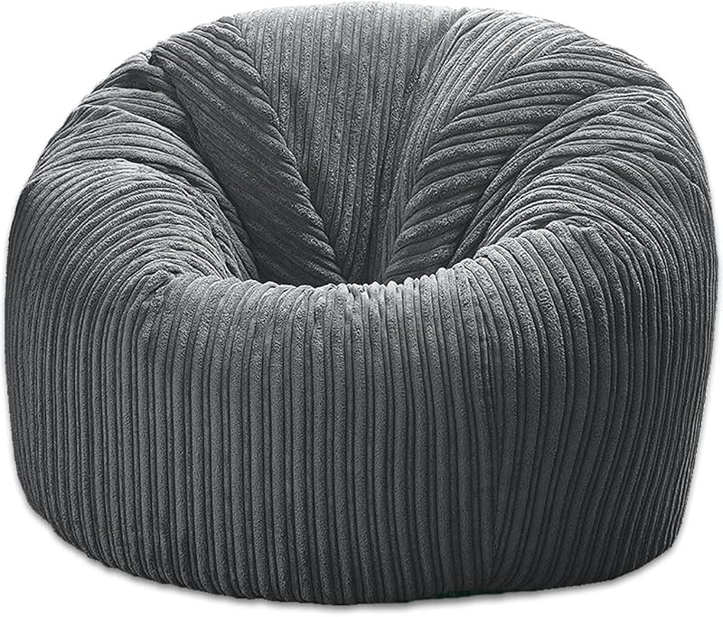 Beautiful Beanbags Childrens Jumbo Cord Beanbag Chair Grey Ready Filled