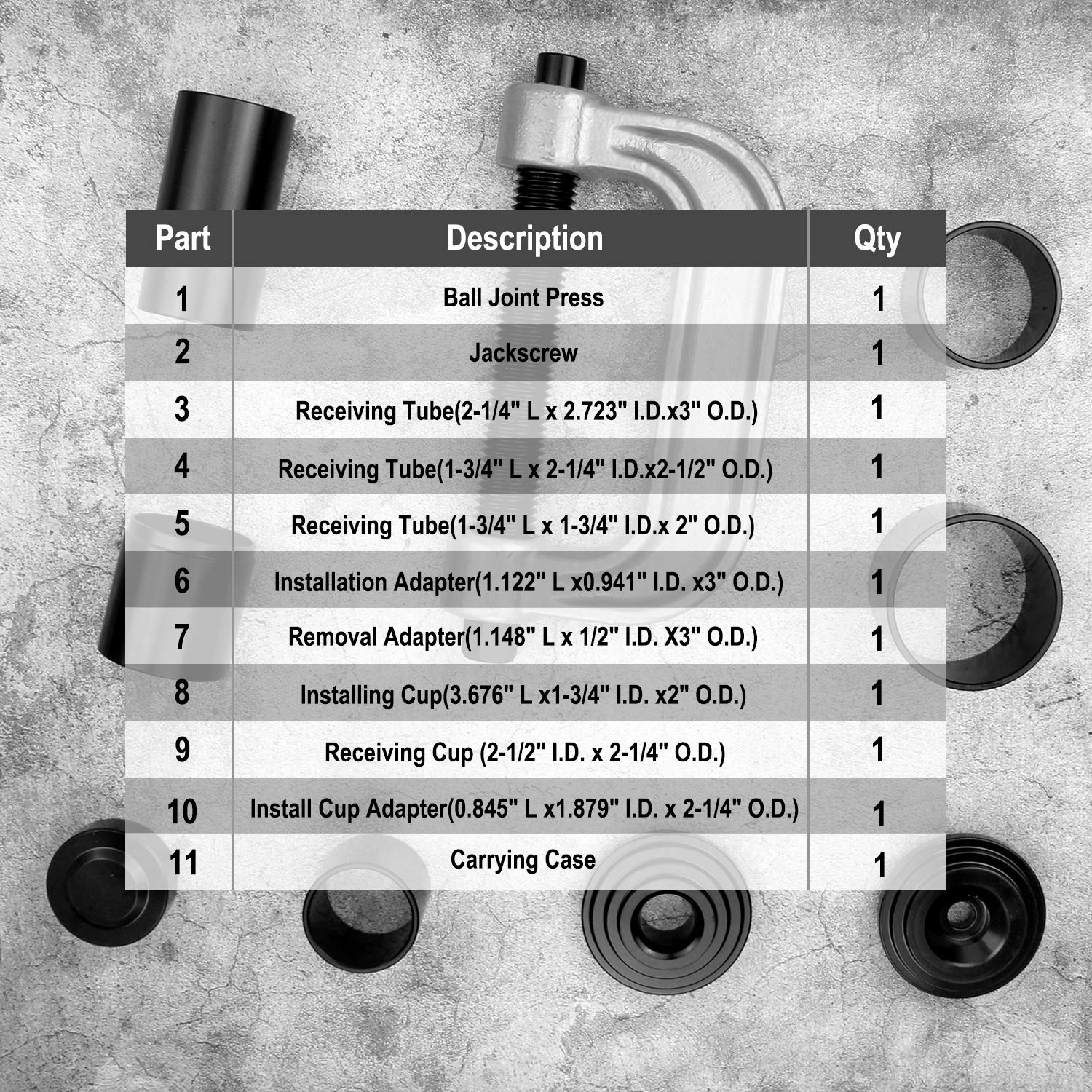 Aurelio Tech 10pcs Ball Joint Press Kit U Joint Removal Tool With 4x4 Adapters For Most 2wd And 4wd Cars And Light Trucks Ball Joint Tie Rod Tools Automotive Rayvoltbike Com