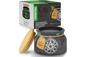 PieceRelax 3D Puzzle Jar 64 Plastic Pieces for Adults - Witches Brew - Wooden Lid Container for Kitchen Dining Study Living Room No Glue Requied Small [BC1022]