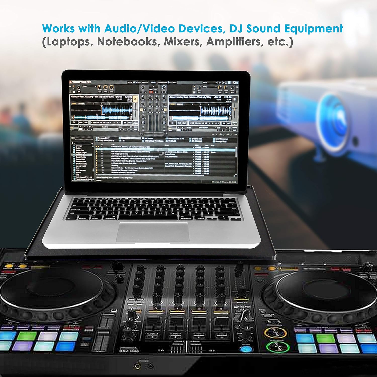 Pro DJ Laptop, Projector Stand - Adjustable Laptop Stand, Computer DJ Equipment Studio Stand Mount Holder, Height Adjustable, Laptop Projector Stand, 23" to 41", Good For Stage or Studio - Pyle (PLPTS3): Musical Instruments