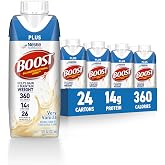BOOST Plus Ready to Drink Nutritional Drink, Very Vanilla, 24 Pack | Balanced, 8 FL OZ
