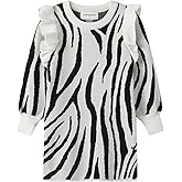 Mud Kingdom Girls Sweater Dress Knit Long Sleeve Ruffle Dress