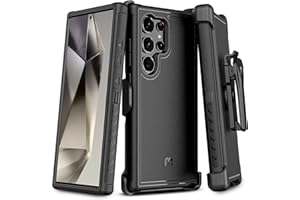 M MYBAT PRO MYBAT Pro Maverick Series for Samsung Galaxy S24 Ultra Case with Belt Clip Holster, 6.8 inch, Heavy Duty Military Grade Drop Protective Case with 360° Rotating Stand (No Screen Protector) Black