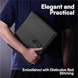 H&S A4 Portfolio Folder with Ring Binder 40 Pockets Black Faux Leather view 6