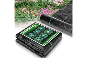 RAINFLOW Weed Barrier Fabric Heavy Duty - 3.2x16.4ft Premium Landscape Fabric, Woven Geotextile Garden Weed Cloth UV-Resistan