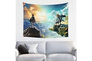 Generic Legend of Zelda Tapestry Gaming Poster Breath of The Wild and Tears of the Kingdom Posters Video Game Tapestries Wall Hanging Art for Bedroom Living Room Dorm Decor Gift 40 X 24 IN, Yellow