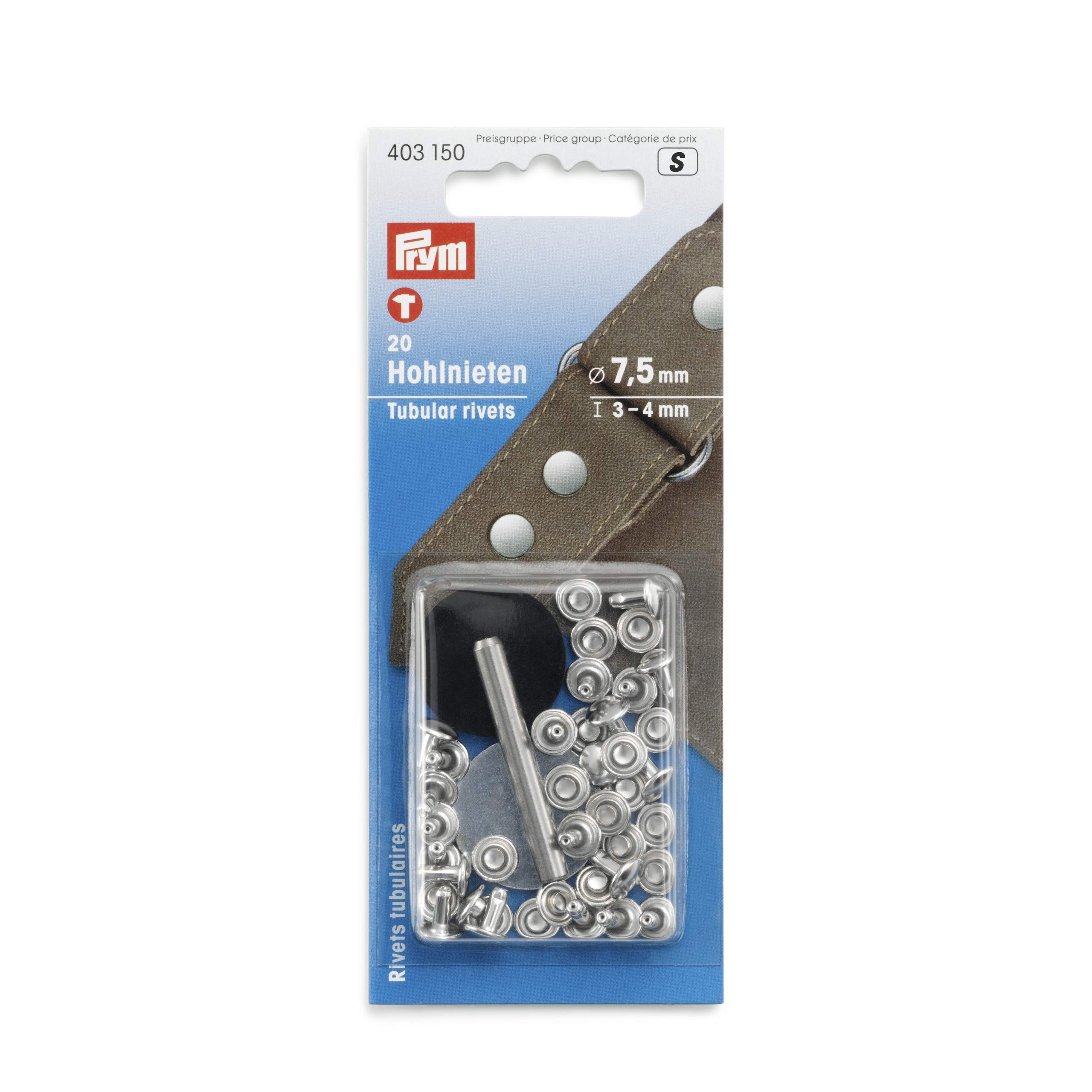 Prym - Prym Silver (3 - 4mm) Tubular Rivets - 1 Count