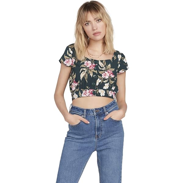 Volcom Women's Stone Hour Crop Tank Top – 100% Organic Cotton Muscle Tee With Rib Neckband - View #5