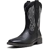 JOUSEN Cowboy Boots for Men Embroidery Men's Western Boots Retro Square Toe Mens Boot Botas Vaqueras Para Hombre