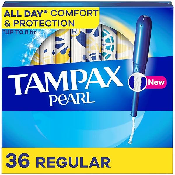 TAMPAX PEARL TAMPONS, WITH LEAKGUARD BRAID, REGULAR ABSORBENCY, UNSCENTED, 36 COUNT