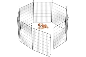 FXW MiniPaws Dog Playpen Designed for Puppies/Small Dogs, Expandable Dog Pen for Indoor/Outdoor Use, 32 inch 8 Panels