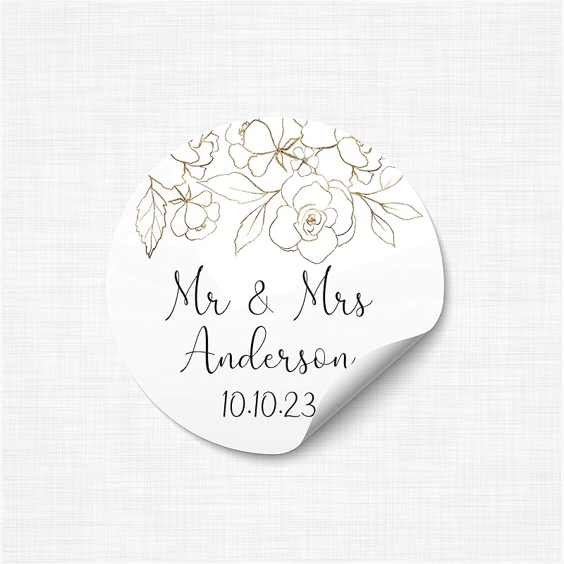 Wedding name stickers, Personalised with your names and date Amazon.co.uk Handmade