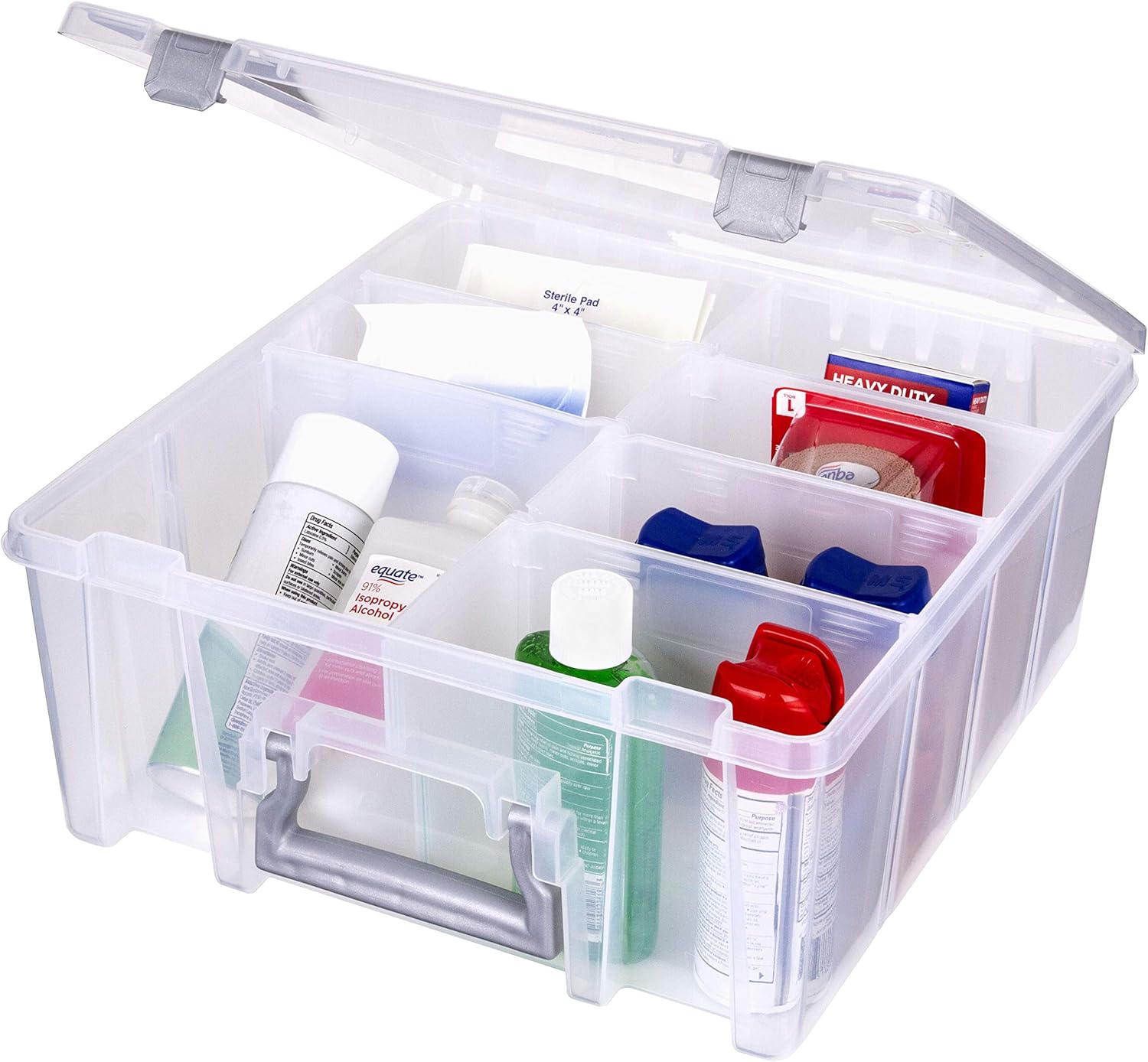 AB Designs 6990ABD Super Satchel Double Deep with Removable Dividers Stackable Home Storage Organization Container, Clear: Home & Kitchen