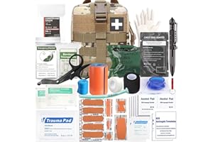 VIIDOO Ifak Trauma Kit, 74 Piece Upgrade Tactical First Aid Supplies, Molle Ifak Pouch Rip Away Refill Supplies for Survival Camping Hiking Travel
