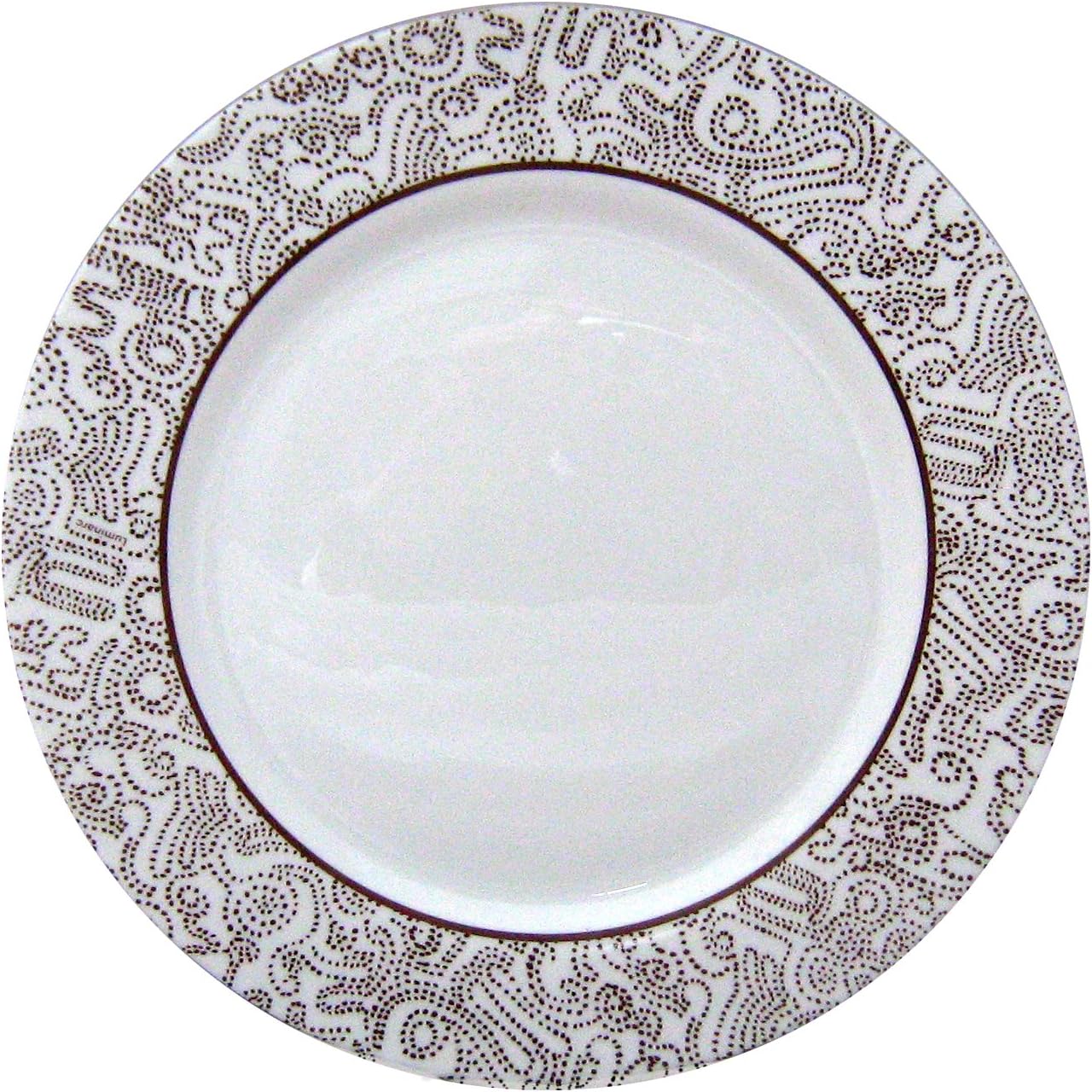 Dajar Moka Brown 19 cm Luminarc Glass Dessert Plates, White/Brown