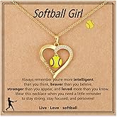 Lydow Volleyball/Softball/Basketball/Baseball Necklace Gifts for Girls, Sport Accessories Birthday Christmas Jewelry for Her 16+3 Inches